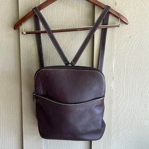L.L. Bean Dark Brown Leather Backpack